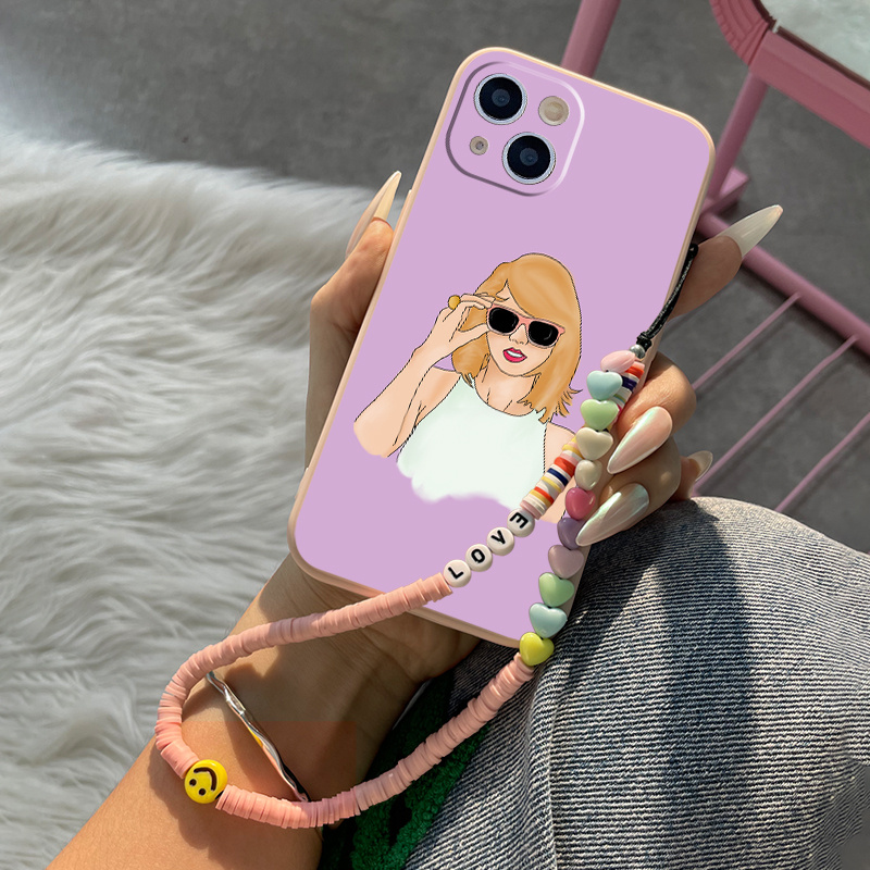 

Pattern Phone Case With Lanyard For 11 14 13 12 Pro Max Xr Xs 7 8 6 Plus Mini Luxury Silicone Cover Anti-fingerprint Fall Car Shockproof Compatible Bumper Heart Pink Phone Cases