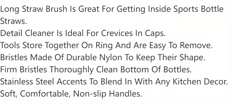 3pcs/set Long Handle Stainless Steel Water Bottle Brush for Easy Cleaning of Narrow Neck Bottles, Coffee Mugs, Tumblers, and Flask Lids