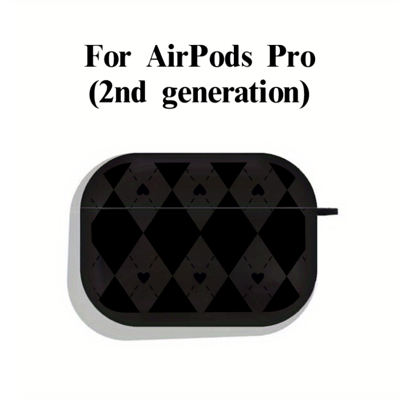 1pc Black Soft Protective Airpods Case With Colored Heart Pattern
