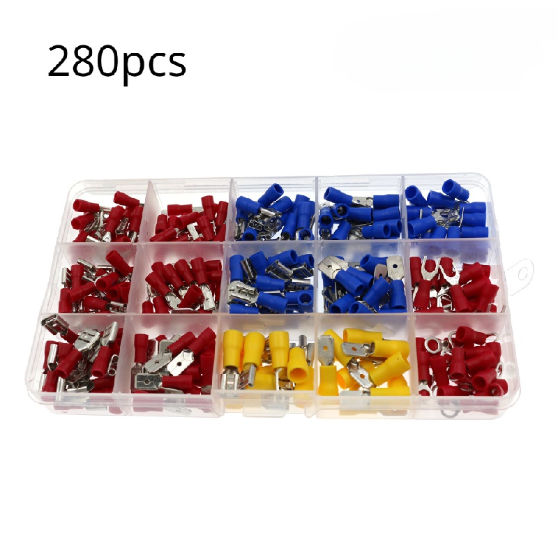 280PCS Assorted Crimp Spade Terminal Insulated Electrical Wire Connector Kit  Set
