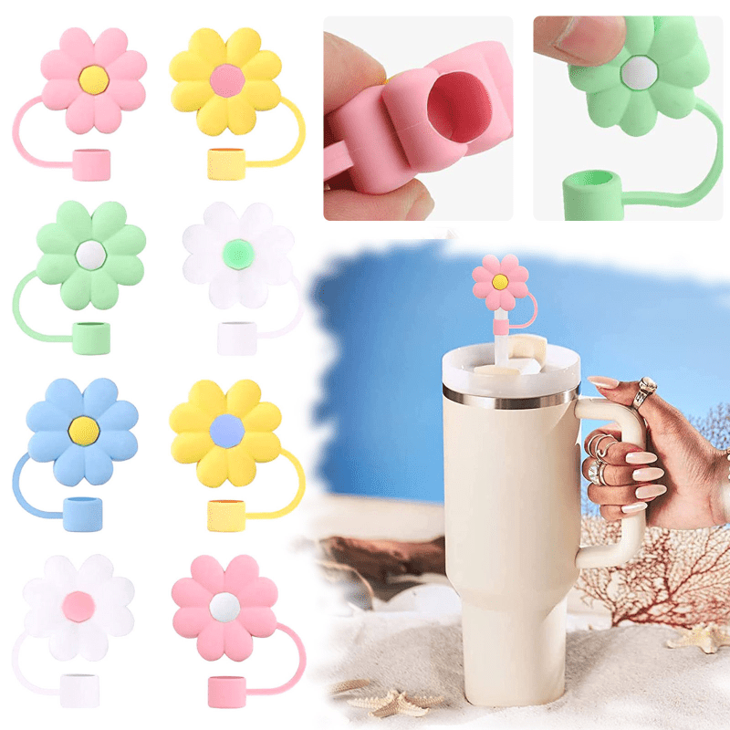 KALLORY 4pcs Bow Straw Topper, Bowknot Tumbler Decorative Toppers Glitter  Drinking Straw Decor Topper Attachment Mold for Home
