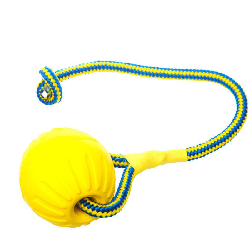 Doudele Durable Dog Chew Ball Rope - Natural Rubber Ball for Dog Training, Chewing and Interactive, Tug Ball Toy Clean Teeth, Interac