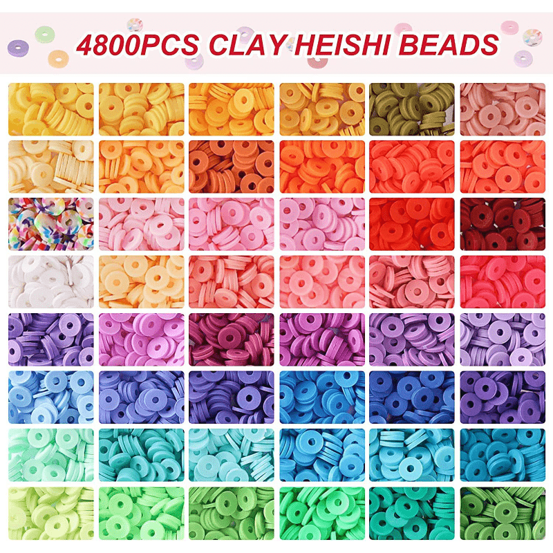 Clay Beads, 3600 PCS Flat Polymer Letter Beads for UAE