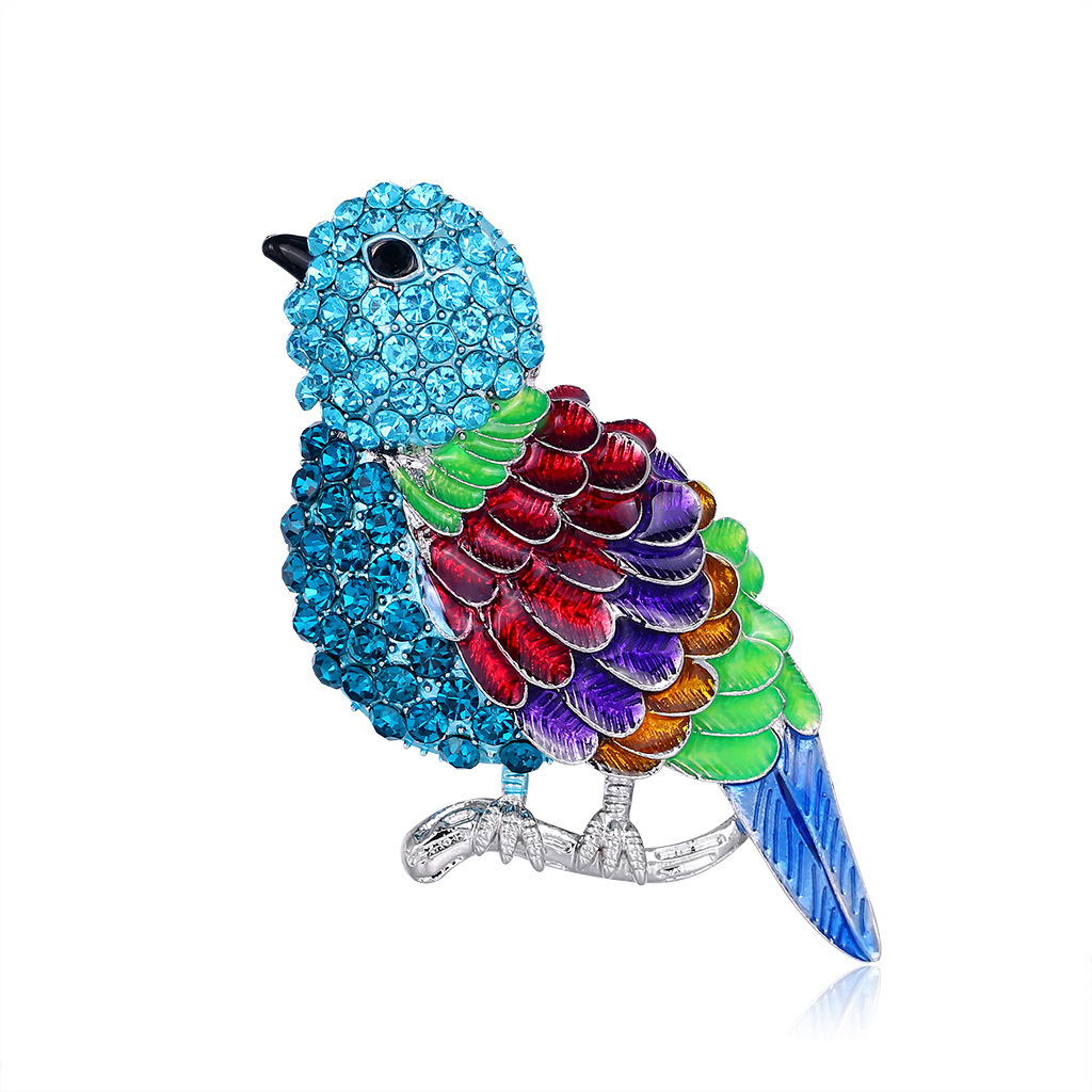 Creative Animal Corsage Full Rhinestones Bird Brooch Women Unisex