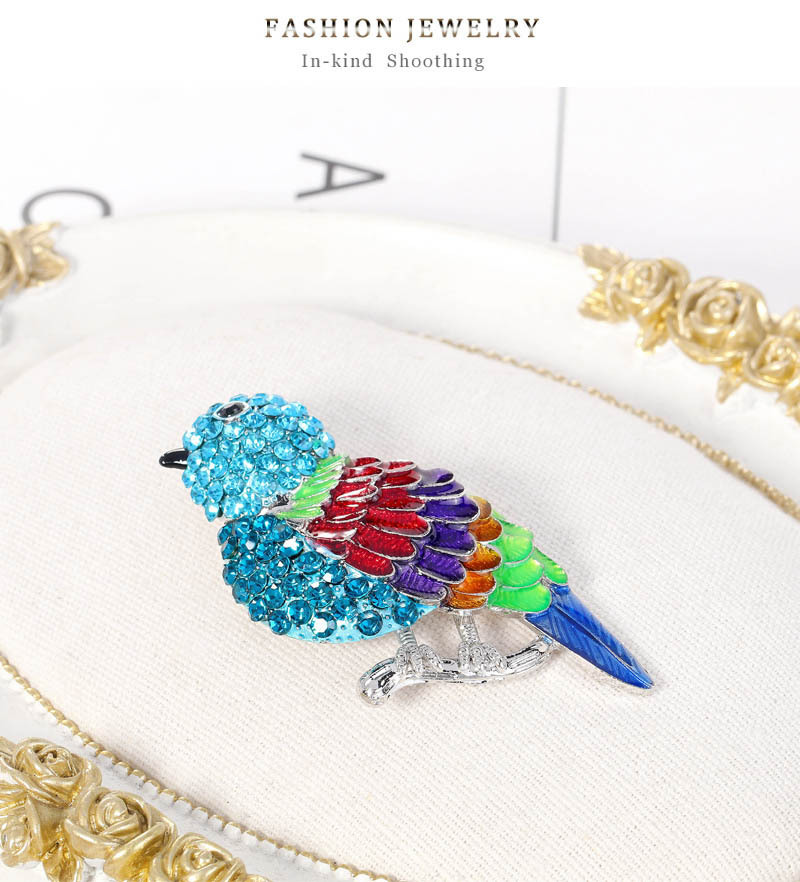 Creative Animal Corsage Full Rhinestones Bird Brooch Women Unisex