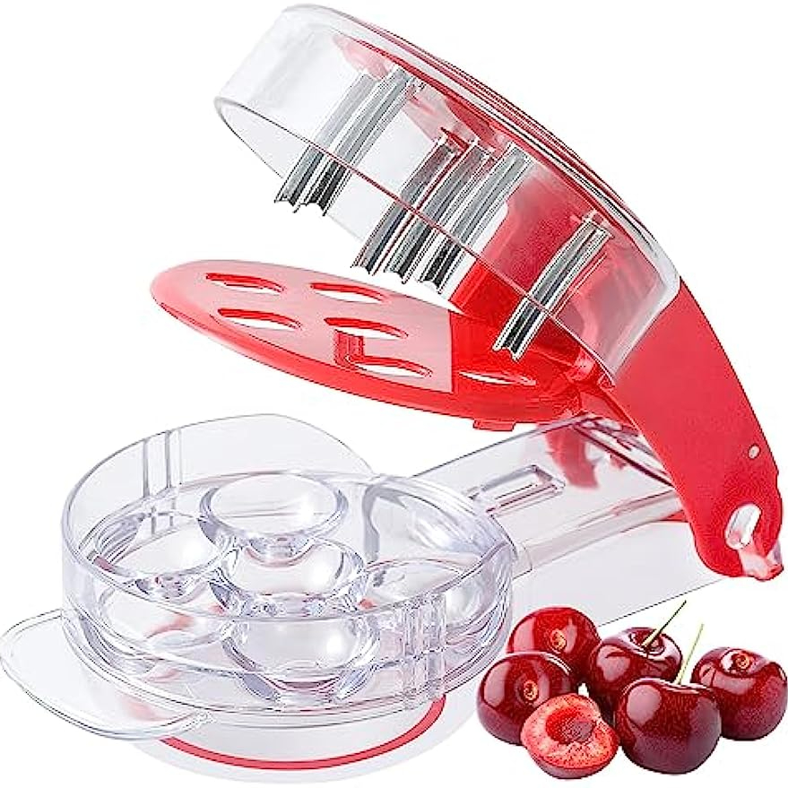 2 In1 Red Date Cherry Fruit Pitter Remover Strawberry Slicer