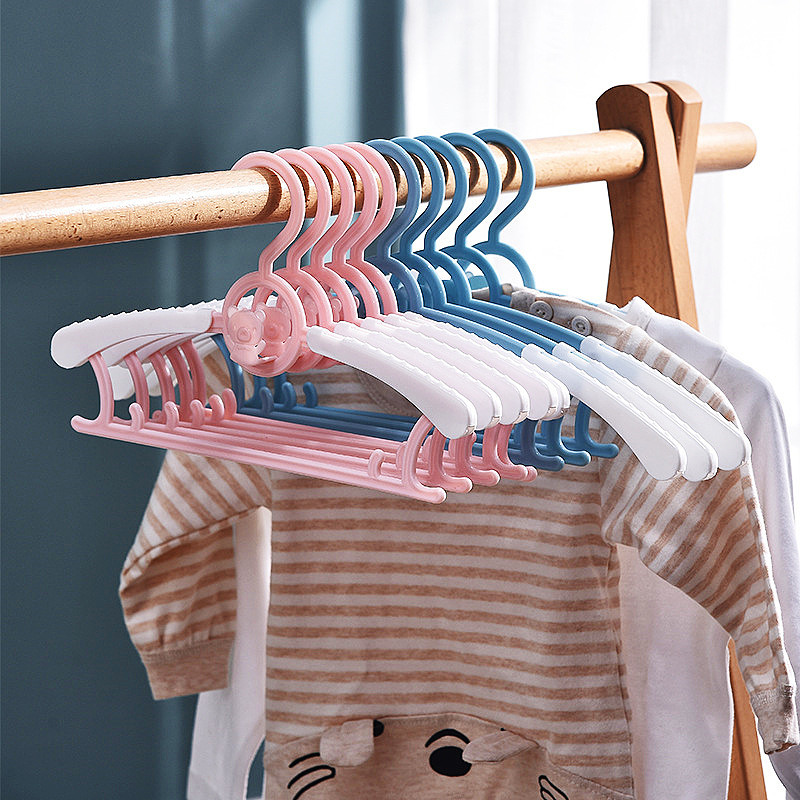5pcs Blue Baby Clothes Hangers Newborn Infant Children Clothes Drying Rack
