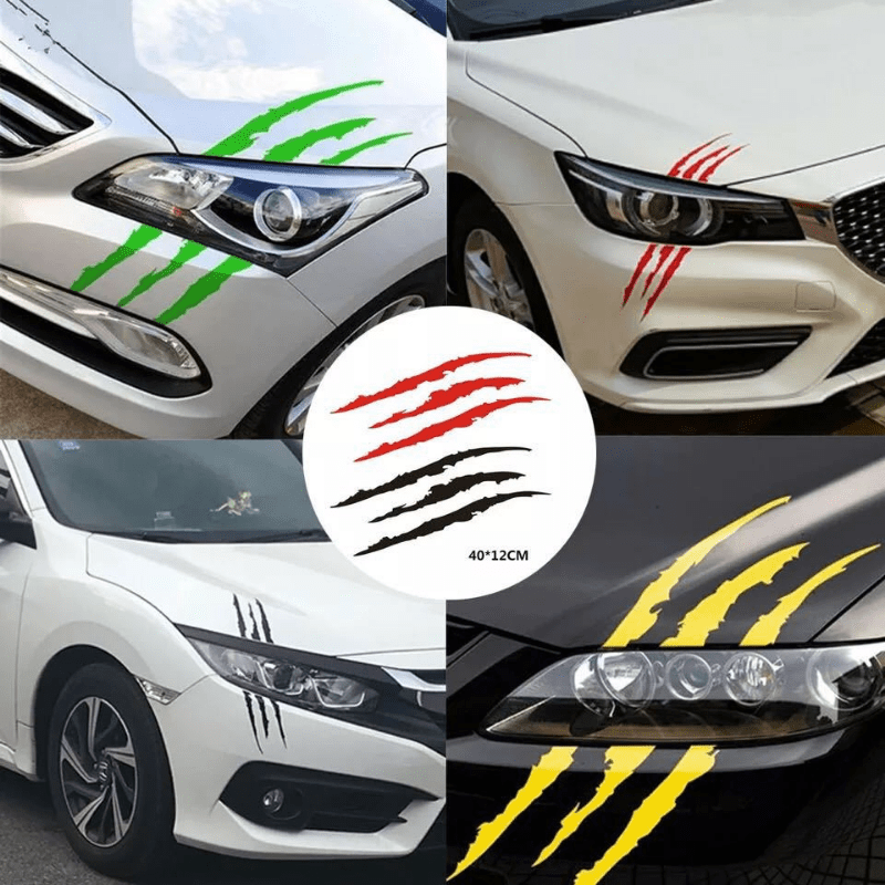 2 stücke lustige auto aufkleber reflektierende monster kratzer streifen  klaue markierungen auto auto scheinwerfer dekoration