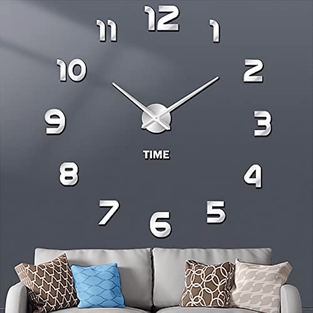Reloj De Pared Grande 3d Diy Con Números Romanos Gigantes, Espejo