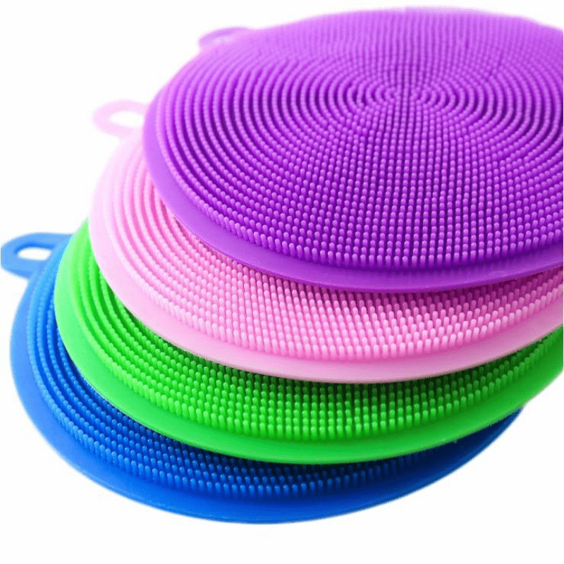 5 Pieces Silicone Sponge Silicone Scrubber Dish Brush Cleaning Sponges  Soap-Shaped Silicone Dishwashing Brush Pad Double Sided Silicone Brush for  Kitchen Dishes Fruits Vegetables 