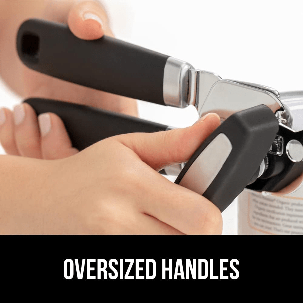 Heavy Duty Stainless Steel Smooth Edge Manual Hand Held Can Opener With  Soft Touch Handle, Rust Proof Oversized Handheld Easy Turn Knob, Kitchen