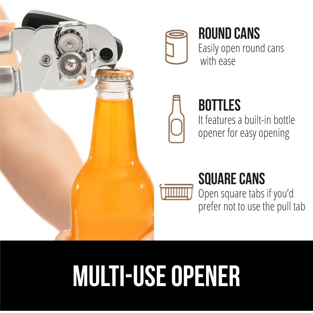 Can Opener Manual Handheld Strong Manual Can Opener Smooth Edge Cut, Can  Opener Heavy Duty, Comfortable Soft Handle, Built-in Bottle Opener, Black -  Temu