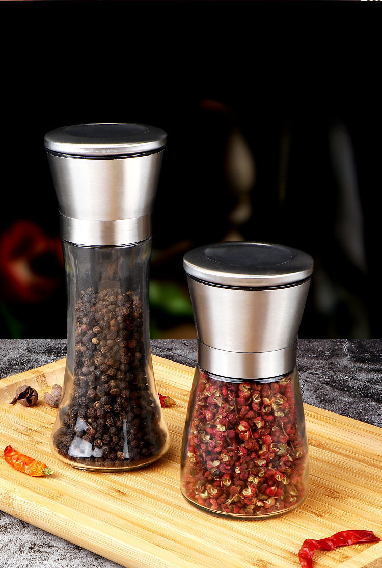 Manual Glass Grinder Black Pepper Sichuan Pepper Sea Salt Stainless Steel  Ceramic Core Seasoning Sprinkler Bottle - Temu