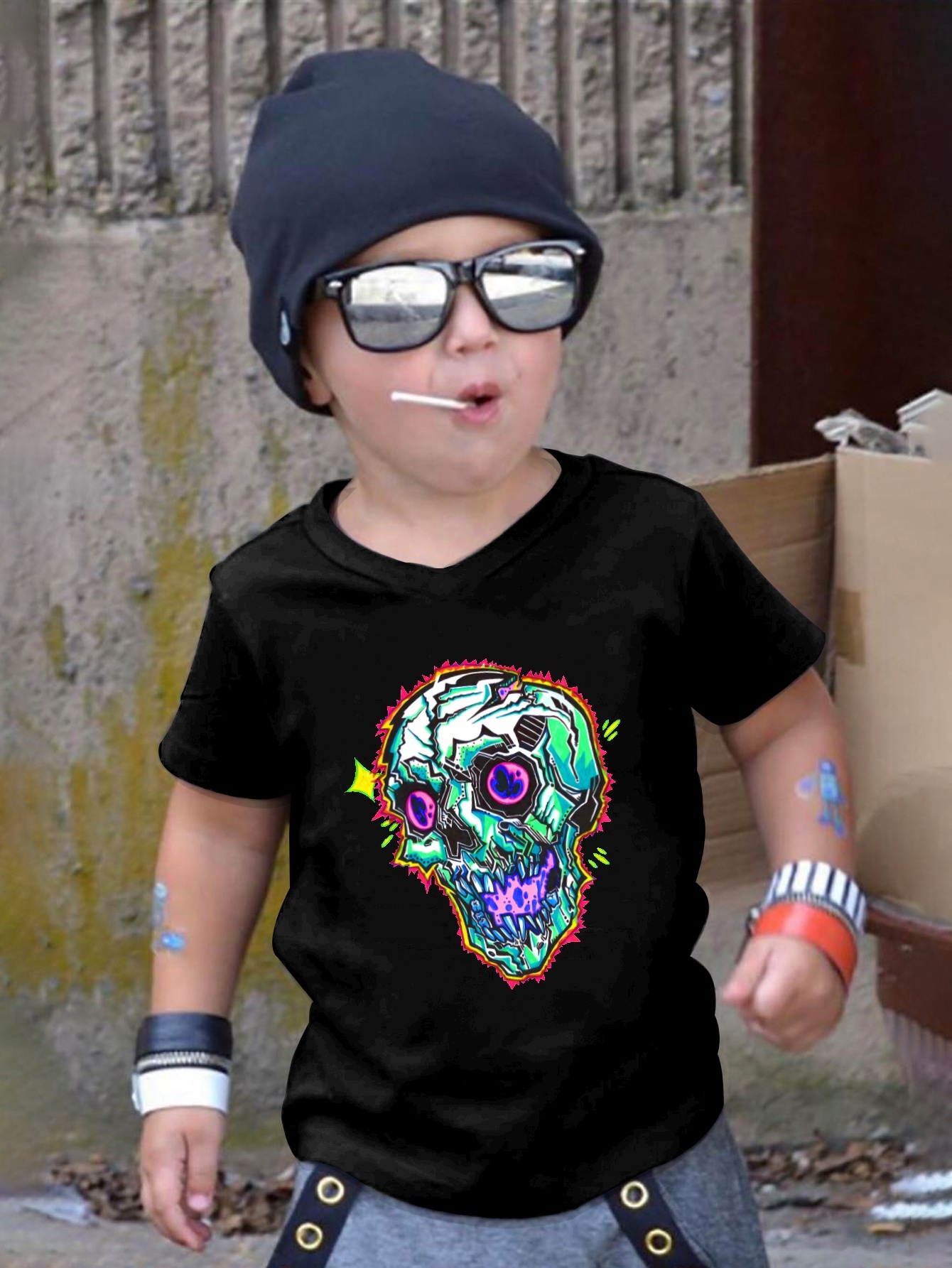 Boys skull hot sale t shirt