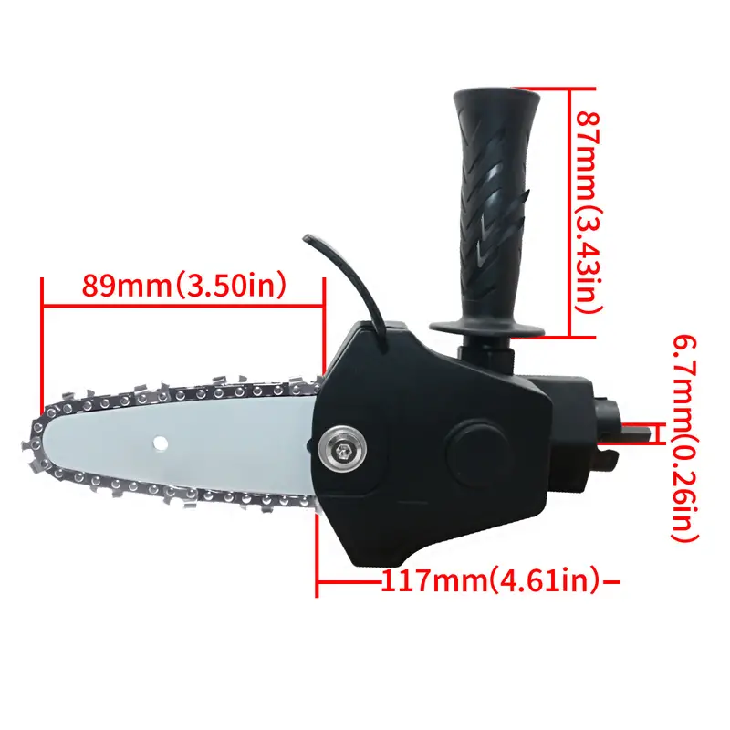 1 set electric drill converter into electric chain saw portable pruning saw 4 inch chainsaw bracket with spare chain details 6