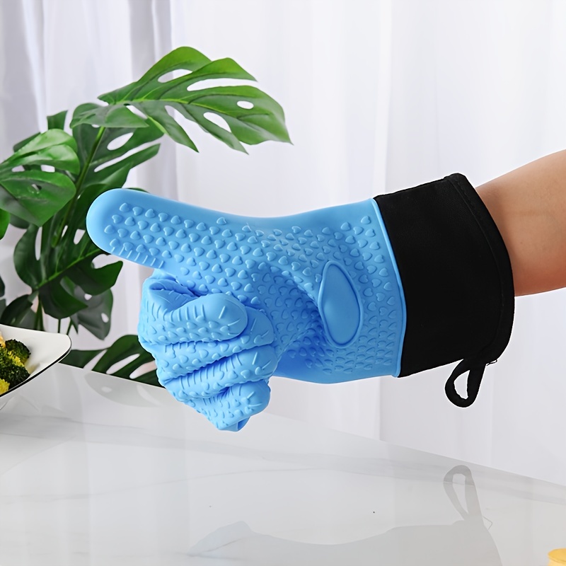 Grilling Gloves: Heat Resistant Silicone Oven Mitts With Non-slip  Protection For Grilling, Kitchen, And Cooking! - Temu