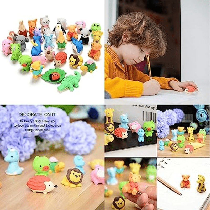  120 pcs Animal Erasers Desk Pets for Kids Classroom Rewards,  Puzzle Erasers Take Apart Erasers Animals Pencil Erasers for Student  Valentine Gift,Class Treasure Box,Party Favors,Easter Egg Stuffers : Toys &  Games