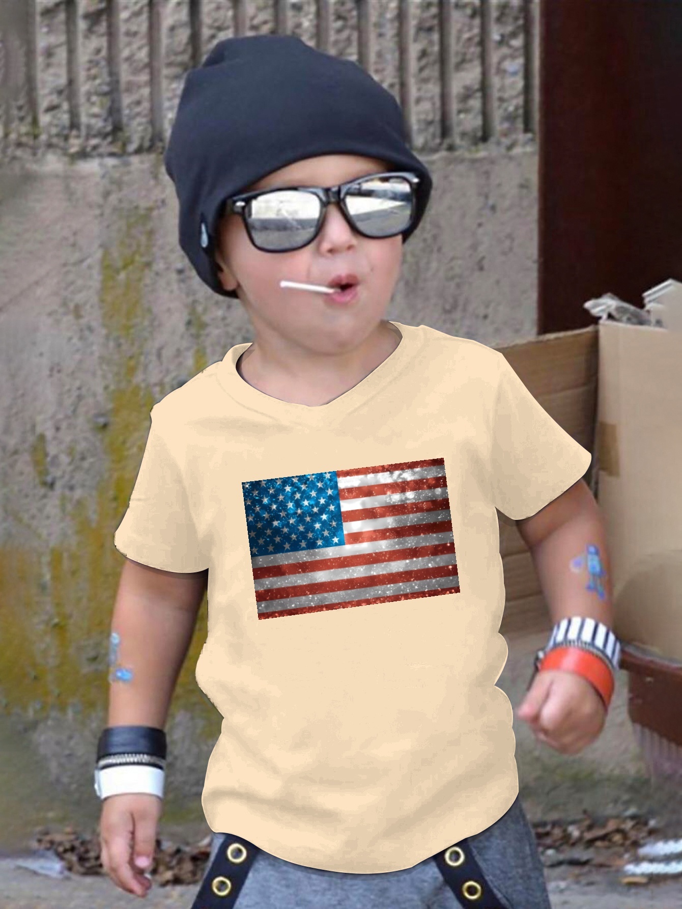 Stampa Bandiera Americana T shirt Creativa Ragazzi Leggera E - Temu Italy