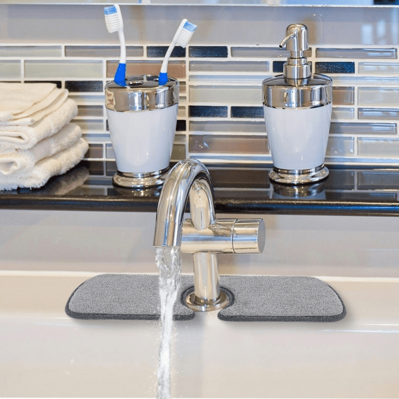 2pcs Fantasy Style Faucet Draining Mat, Faucet Absorbent Mat For