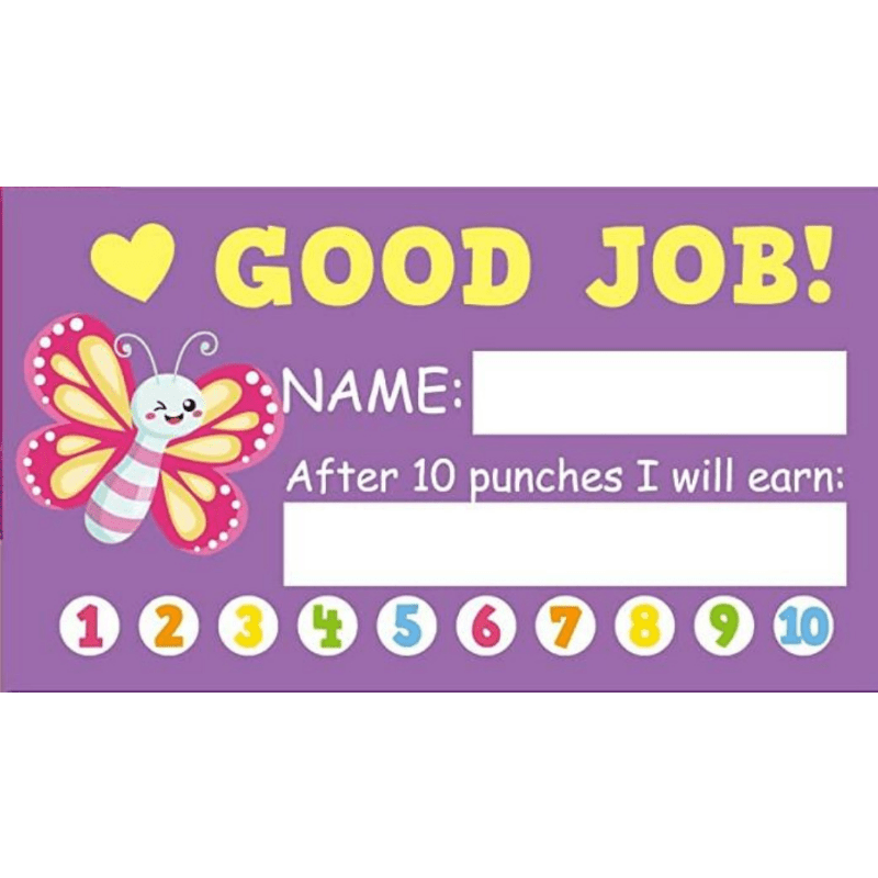 1/11pcs, Punch Cards With Hole Punch, My Reward Cards For Classroom Student  Home Behavior Incentive, For Business Loyalty Card, For Motivational Cute