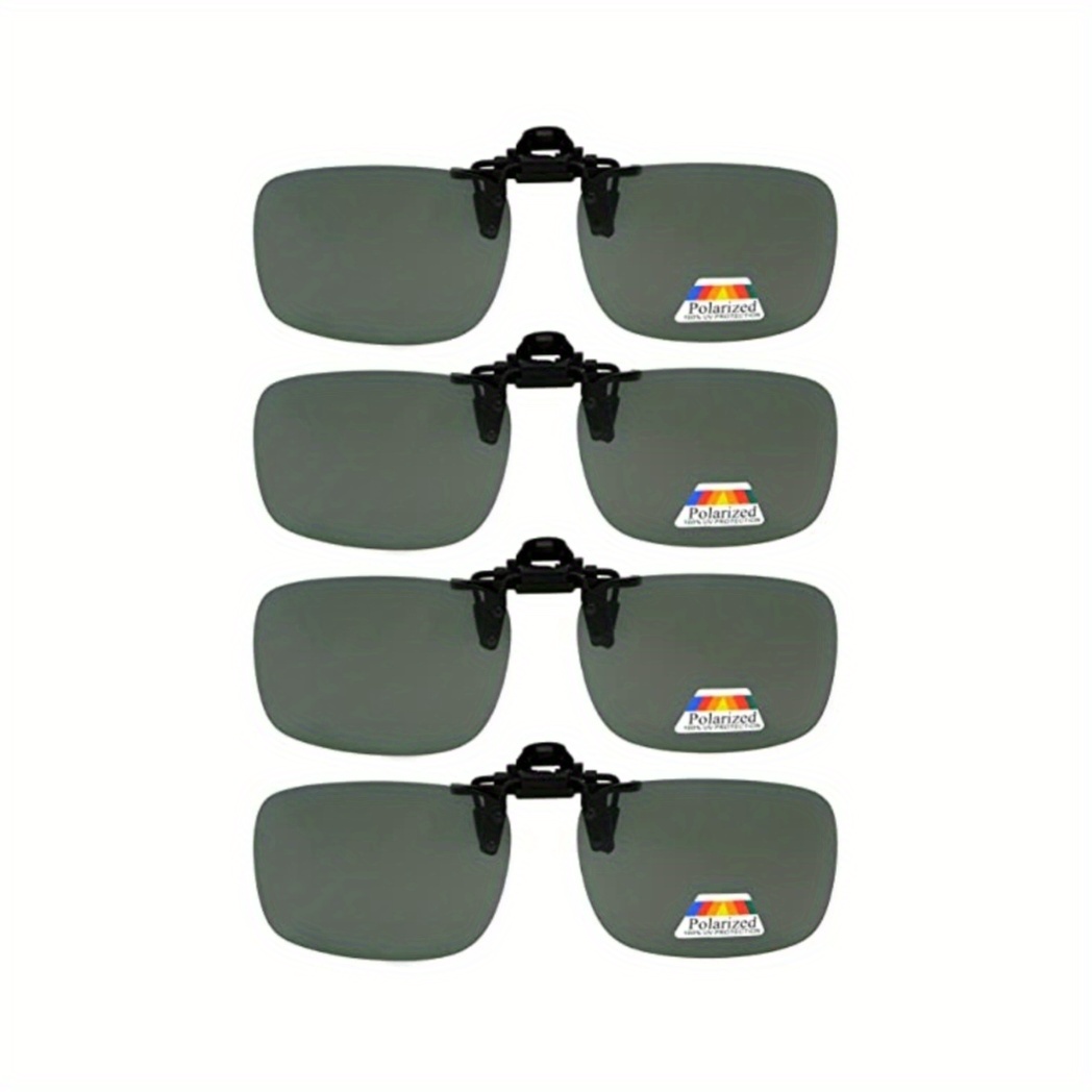 Trendy Premium Rectangle Polarized Sunglasses Clip Night Vision