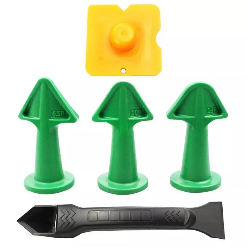 5pcs Silicone Sealant Tool Spreader Finish Kit Caulk Tile Grout Applicator