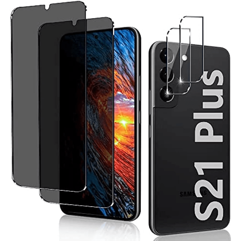 2 pcak Privacy Glass Screen Protector for Galaxy S22 Ultra 5G anti-spy  Tempered Glass Shield Compatible with Fingerprint 3D Curved Full  Coverage,Case