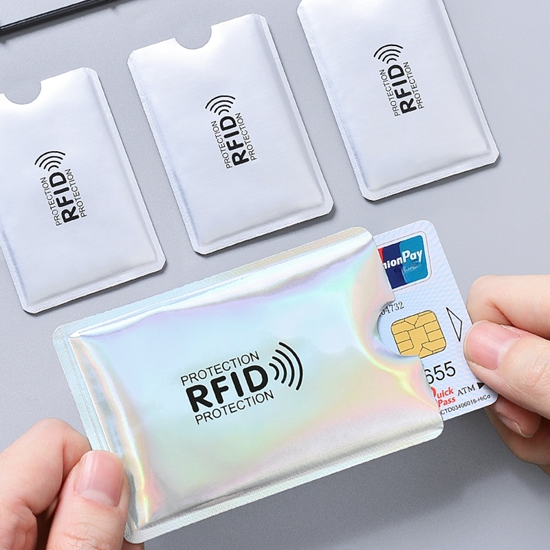 

5pcs Rfid Aluminum Foil Anti-theft Swiping Bank Ic Card Sleeve Creative Anti-degaussing Certificate Card Sleeve Card Holder