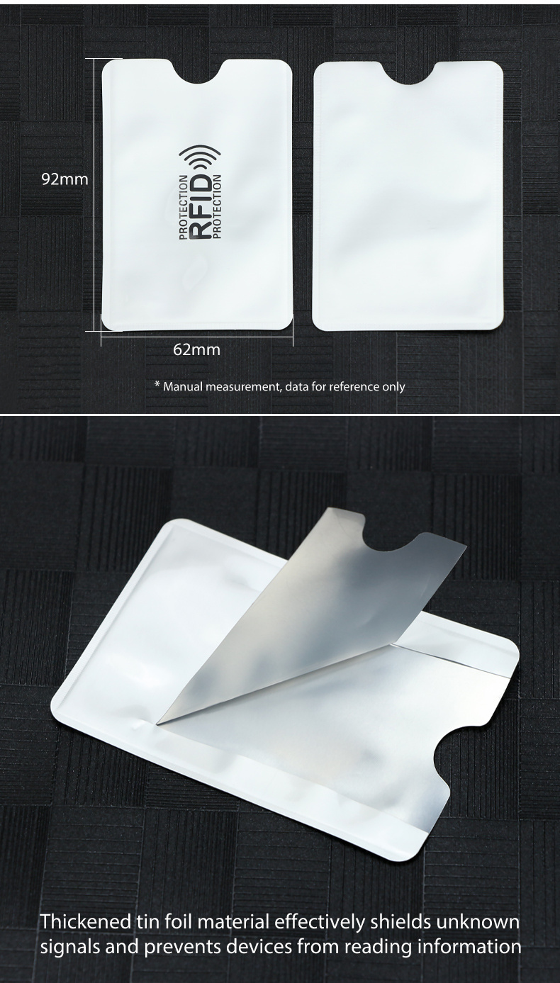 5Pcs RFID Aluminum Foil Anti-theft Swiping Bank IC Card Sleeve Creative Anti-degaussing Certificate Card Sleeve Card Holder