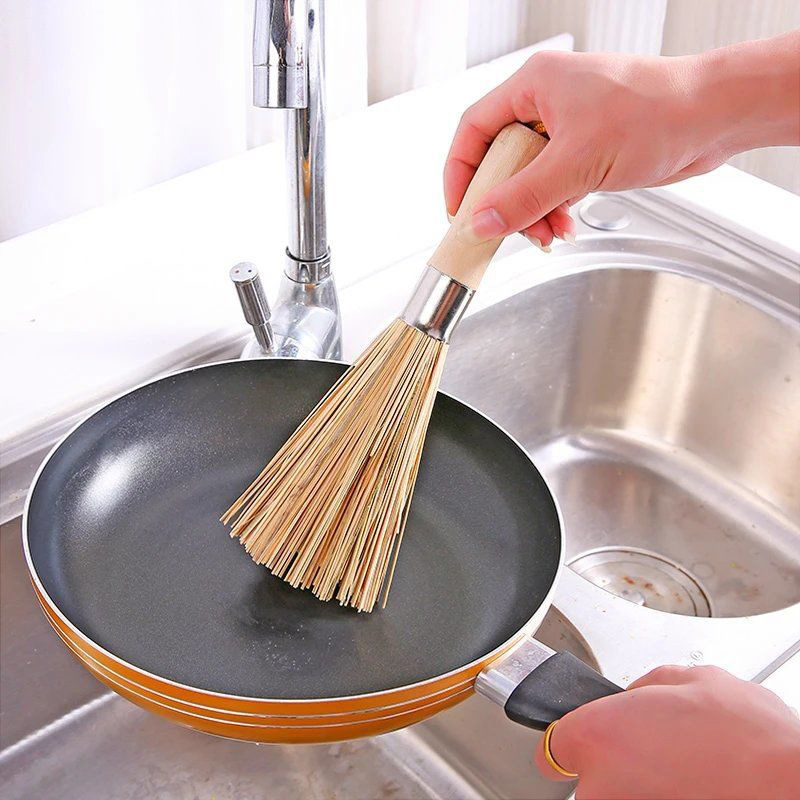 Cleaning Scrubber Natural Cleaning Tool Asian Fry Pan Brush Fry