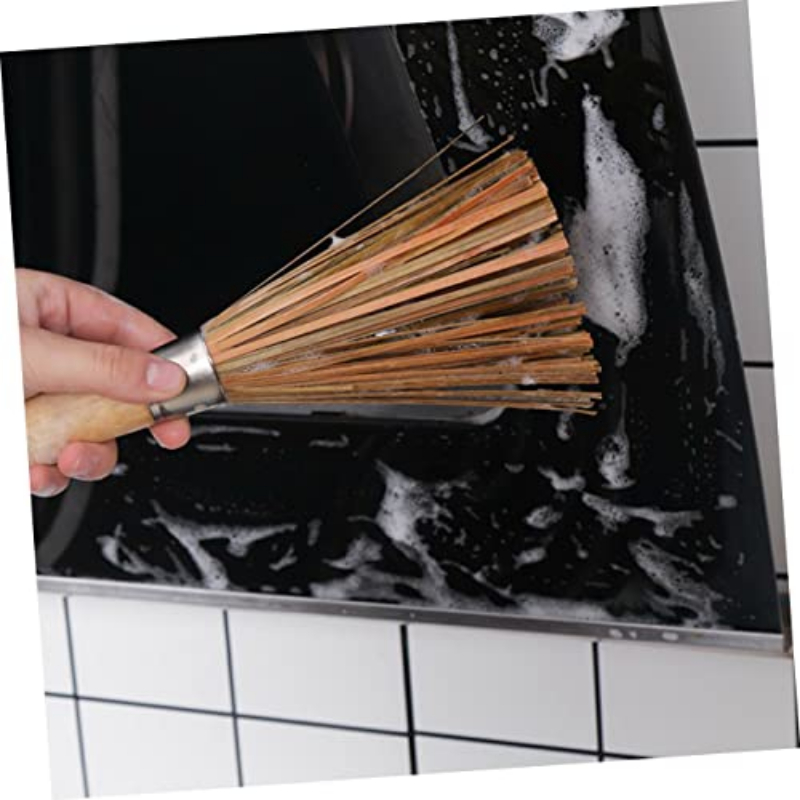 Cleaning Scrubber Natural Cleaning Tool Asian Fry Pan Brush Fry