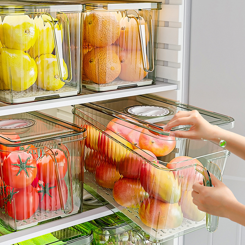 Divided Refrigerator Storage Box Transparent Fresh keeping - Temu