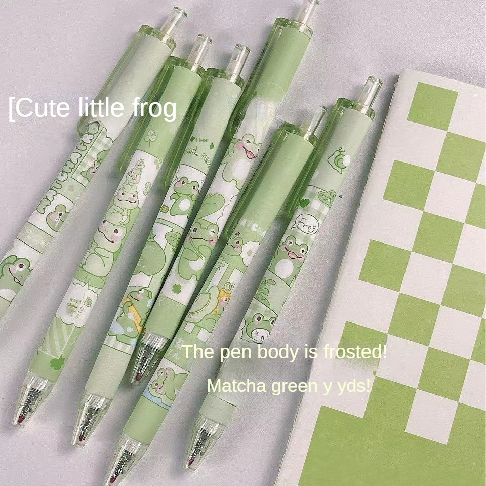 Press Type Cute Matcha Frog Gel Pen Student Stationery - Temu