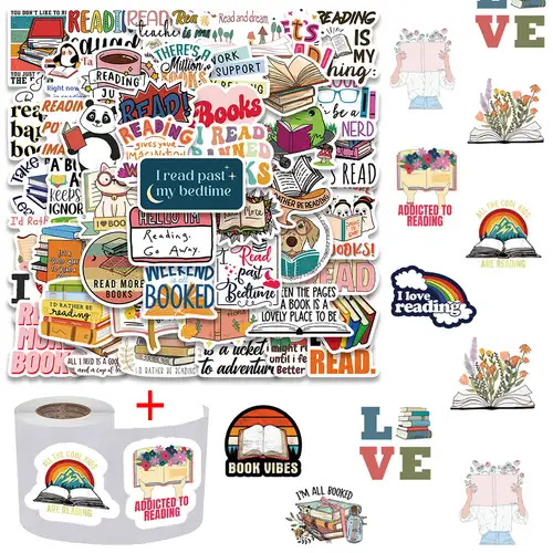 Reading Stickers, Reading Stickers for Planner, Book Stickers for  Classroom, for Laptop, Hydroflask, Case, Reading Decal 