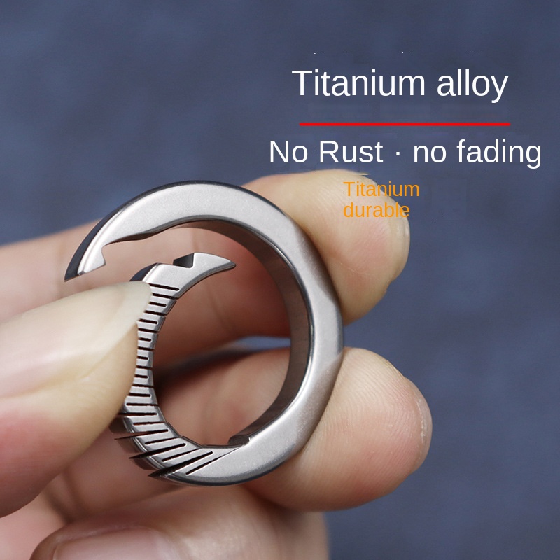 

Titanium Alloy Keychain Car Key Ring Ring Men And Women Simple Creative Lock Spoon Buckle Pendant