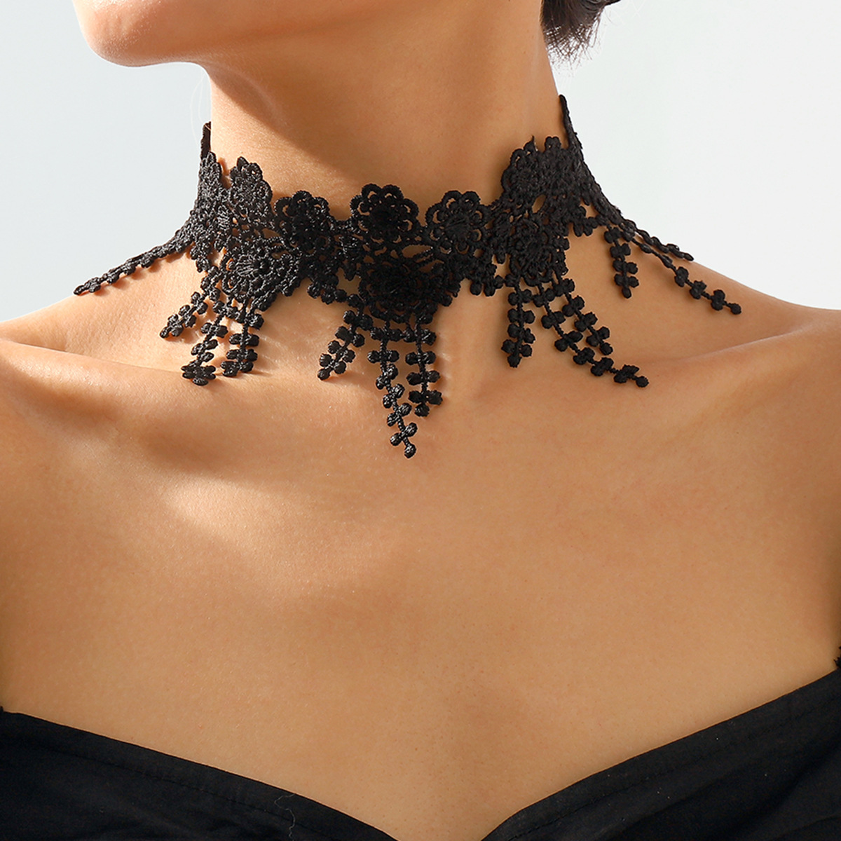 Hollow out Lace Collar Tattoo Gothic Charms Statement Accessories