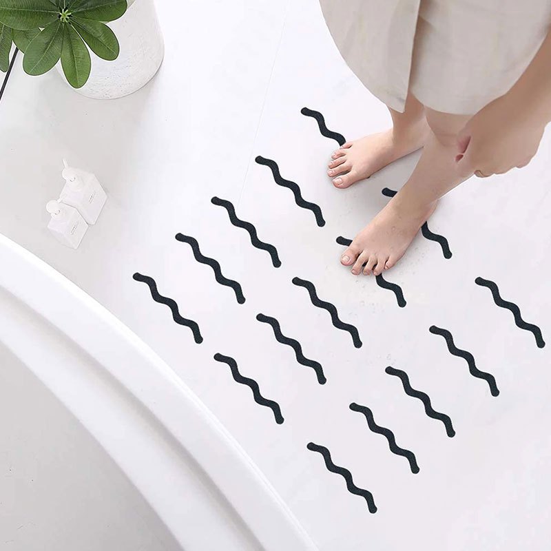 Pegatinas de ducha en forma de onda S, tiras antideslizantes para  escaleras, suelo, bañera, pegatinas antideslizantes