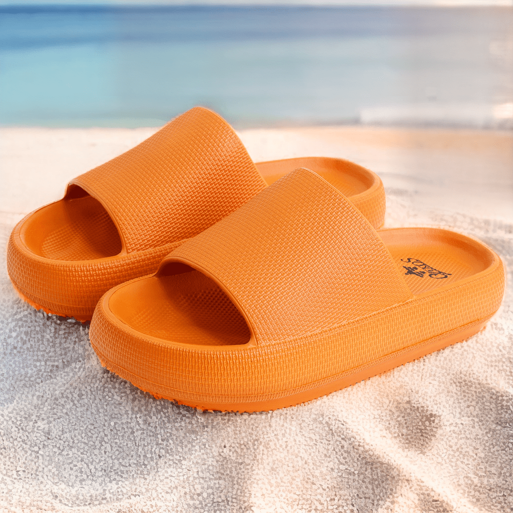 Sandalias De Moda Simples De Mujer Con Suela Gruesa Y Punta Redonda,  Cómodas Para Caminar En La Playa Durante El Verano