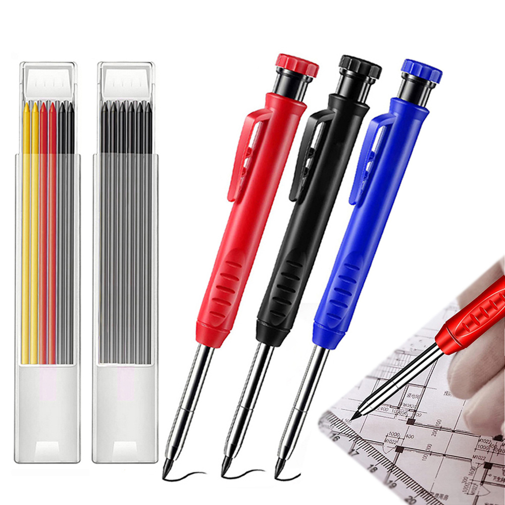 TRACER Deep Hole Carpenters Pencil Refill Graphite Coloured Leads Marker  Pen