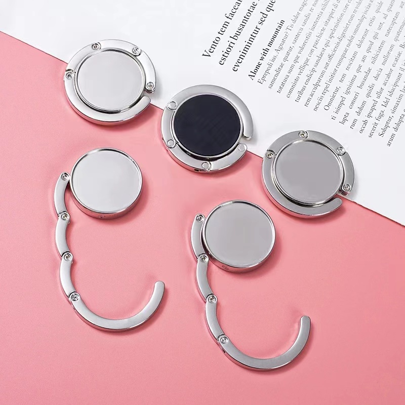 1pc Portable Bag Buckle Hook Hanger Foldable Handbag Holder Desk Hooks Folding Purse Hook Hangers details 3