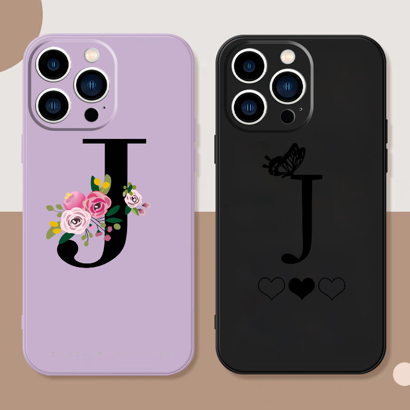 

2pcs Phone Case With Letter J Graphic Back Cover Shockproof Phone Cases For Iphone 14 13 12 11 Pro Max X Xr Xs 7 8 Plus