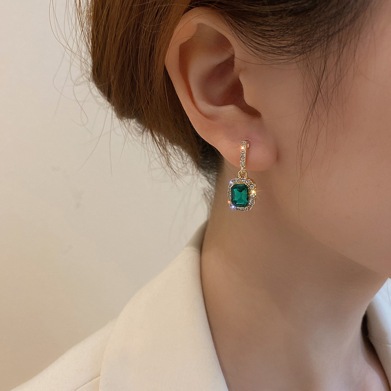 Emerald green earrings deals new look