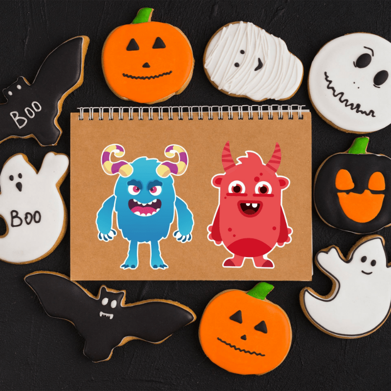 Halloween Stickers Cartoon Stickers Monster Puzzles Diy - Temu