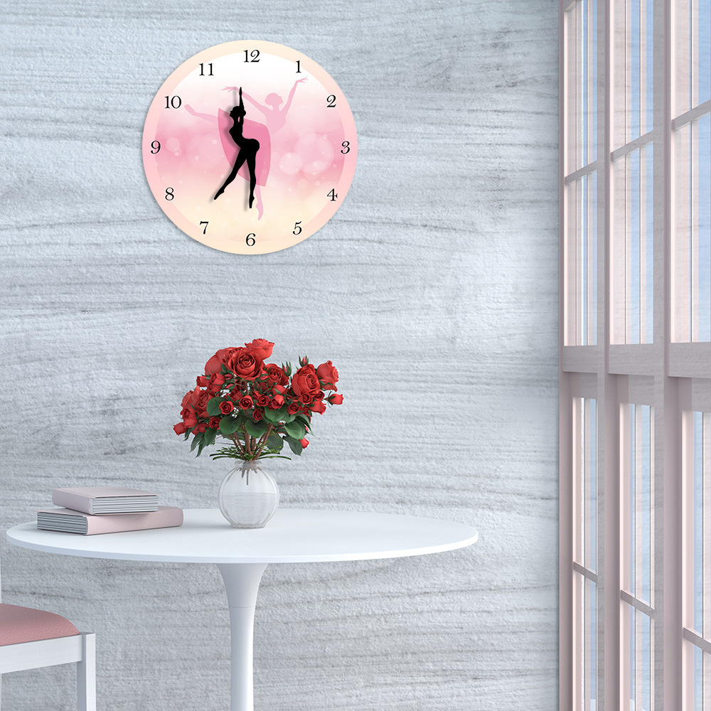 1 Reloj Pared Bailarina Ballet Simple Moderno Reloj Rosa Princesa