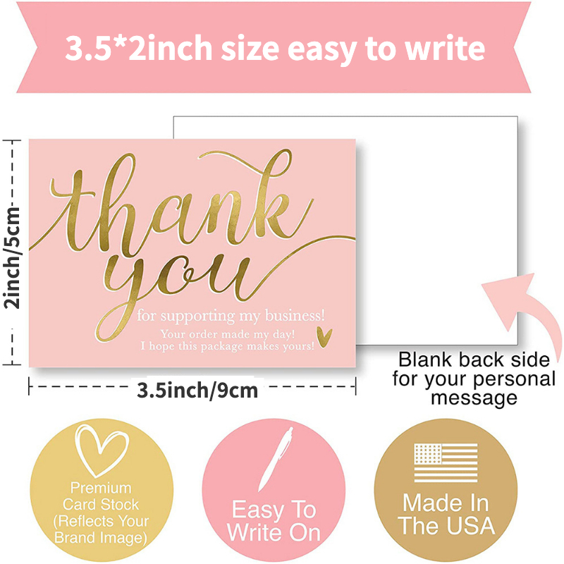 50 Thank You For Supporting My Small Business Cards 8.89x5