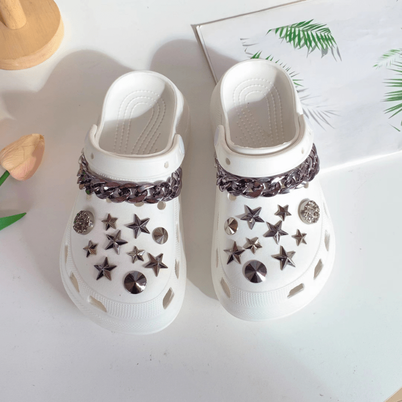 Silver Grey Series Shoes Charms For Clogs Sandals Decoration, Shoes Diy  Accessories - Temu United Arab Emirates