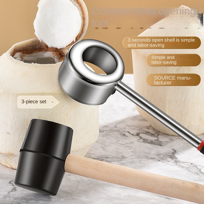 Coconut Meat Removal Tool - Easily Removes Flesh from Shell in
