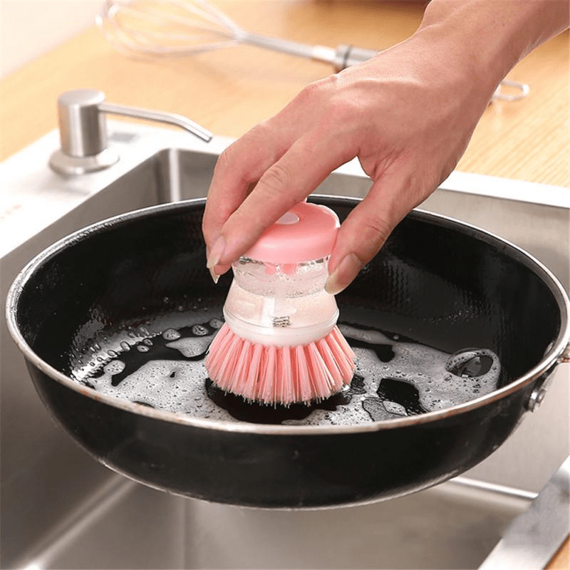 Kitchen Gadgets Hydraulic Dish Brush Pot Clean Brush Washing Up Liquid Soap  Dispenser Kitchen Tool Dishwashing Brush Cleaning Brushes