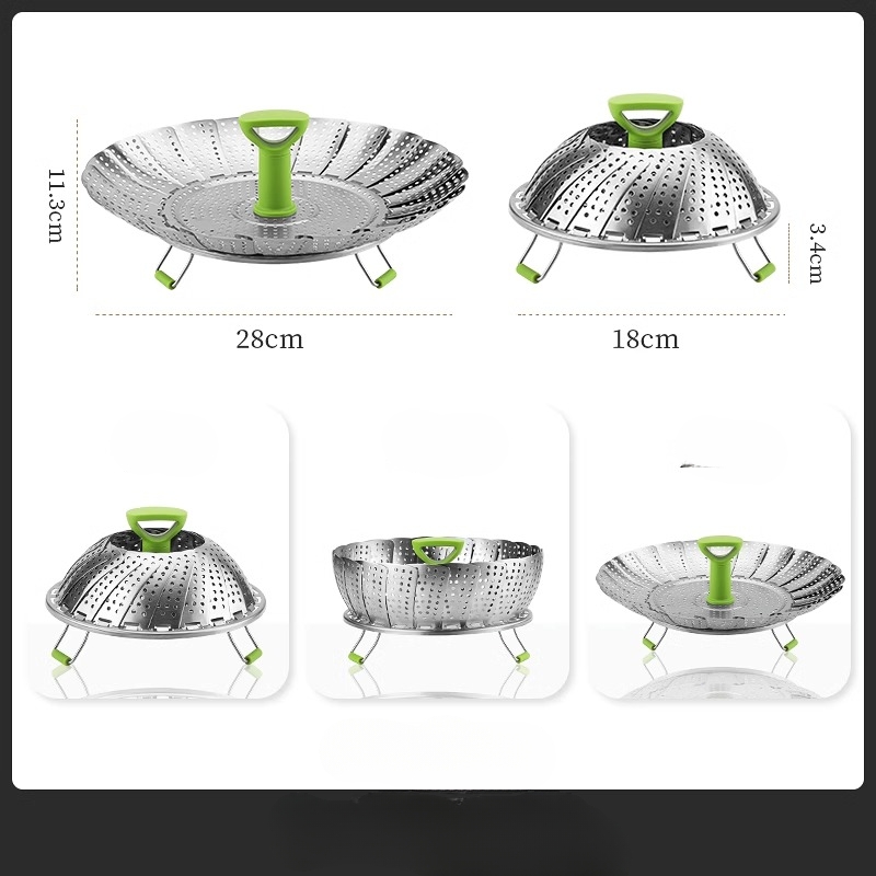 Universal Steamer Insert Pans Food Steamer Basket Stainless Steel Steaming  Rack 