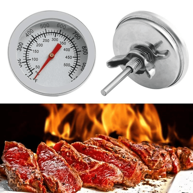 Bbq Grill Thermometer Gauge, Bbq Charcoal Grill Smoker Temperature Gauge  Pit, Barbecue Thermometer, Fahrenheit And Heat Indicator For Meat Cooking  Port Lamb Beef, Stainless Steel Temp Gauge, Kitchen Accessaries - Temu